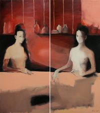 Inga Aru_Follow_diptych_2011_oil on canvas_each 160 x 70 cm